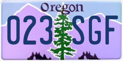 OR license plate 023SGF