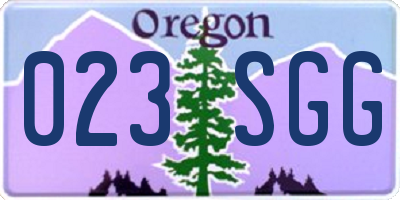 OR license plate 023SGG