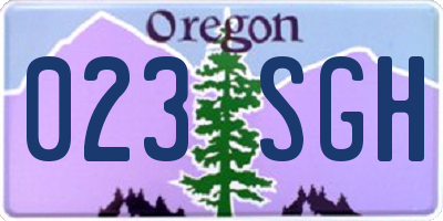 OR license plate 023SGH