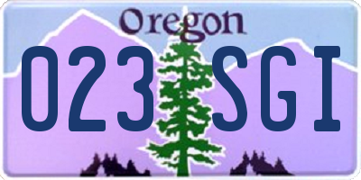OR license plate 023SGI