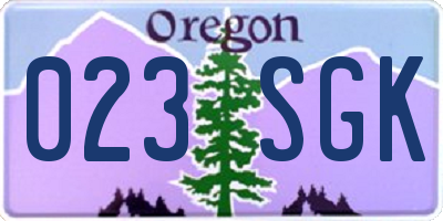OR license plate 023SGK