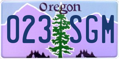 OR license plate 023SGM