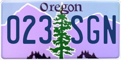 OR license plate 023SGN
