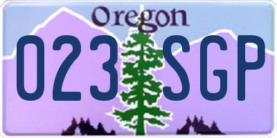 OR license plate 023SGP