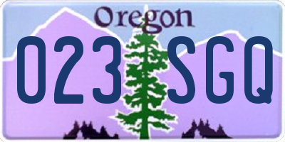 OR license plate 023SGQ