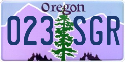 OR license plate 023SGR