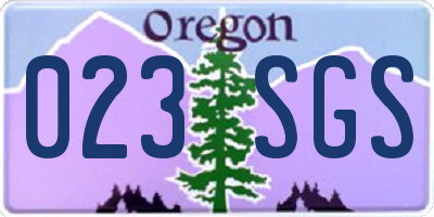 OR license plate 023SGS