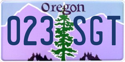 OR license plate 023SGT