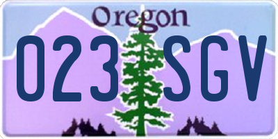 OR license plate 023SGV