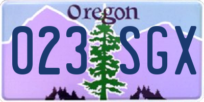 OR license plate 023SGX
