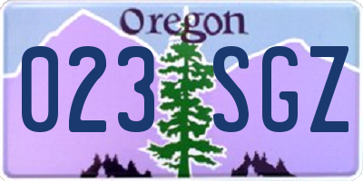 OR license plate 023SGZ