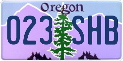 OR license plate 023SHB