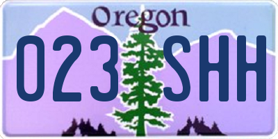 OR license plate 023SHH