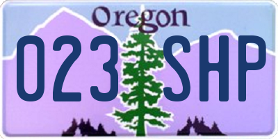 OR license plate 023SHP