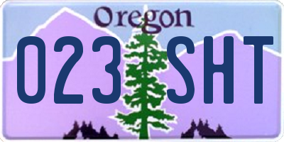 OR license plate 023SHT