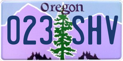 OR license plate 023SHV