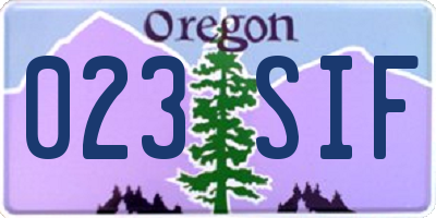 OR license plate 023SIF
