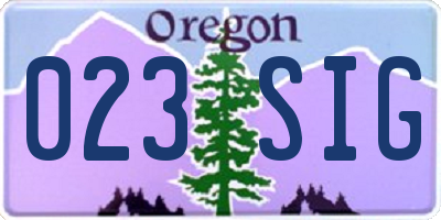 OR license plate 023SIG