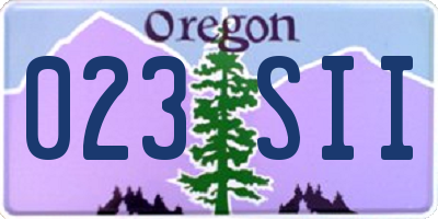 OR license plate 023SII