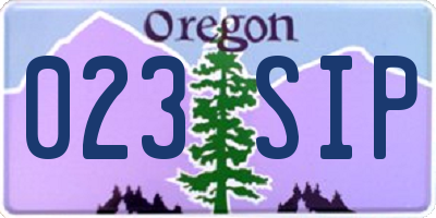 OR license plate 023SIP