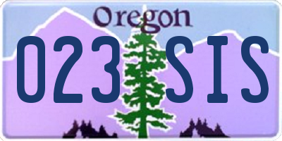 OR license plate 023SIS