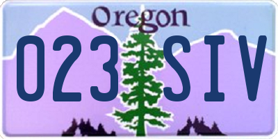 OR license plate 023SIV