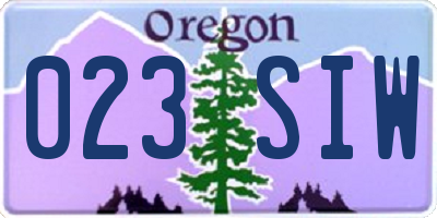 OR license plate 023SIW