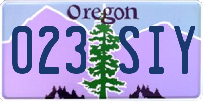 OR license plate 023SIY