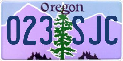 OR license plate 023SJC