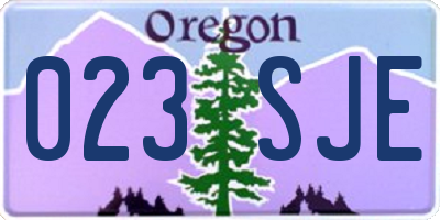 OR license plate 023SJE