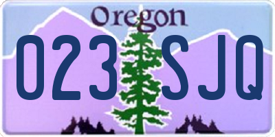 OR license plate 023SJQ