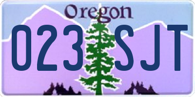 OR license plate 023SJT