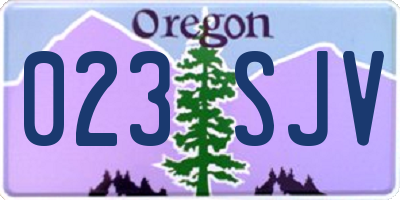 OR license plate 023SJV