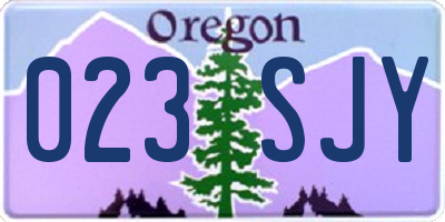 OR license plate 023SJY