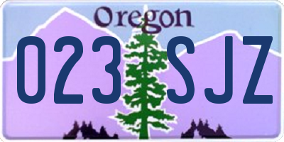 OR license plate 023SJZ