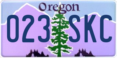 OR license plate 023SKC