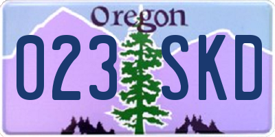 OR license plate 023SKD