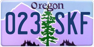 OR license plate 023SKF