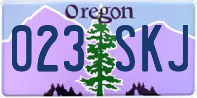 OR license plate 023SKJ