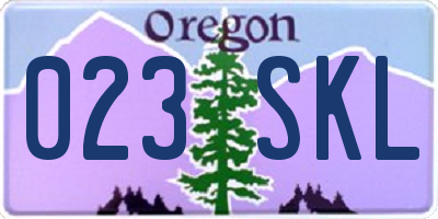 OR license plate 023SKL