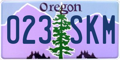 OR license plate 023SKM