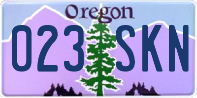 OR license plate 023SKN