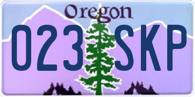 OR license plate 023SKP