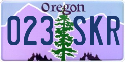 OR license plate 023SKR