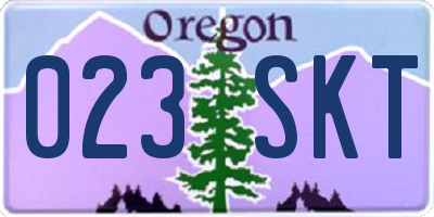 OR license plate 023SKT