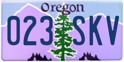 OR license plate 023SKV