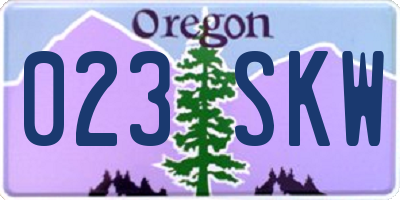 OR license plate 023SKW