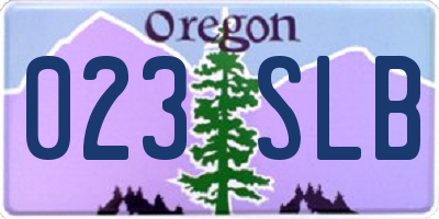 OR license plate 023SLB