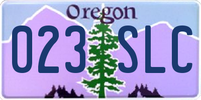 OR license plate 023SLC