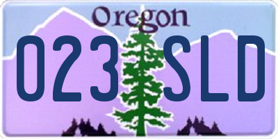 OR license plate 023SLD